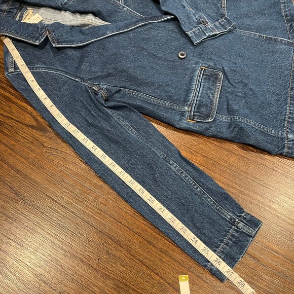 Madewell Blue Denim Jean Double Breasted Blazer Sports Jacket Deardorff Wash XS - Picture 14 of 16